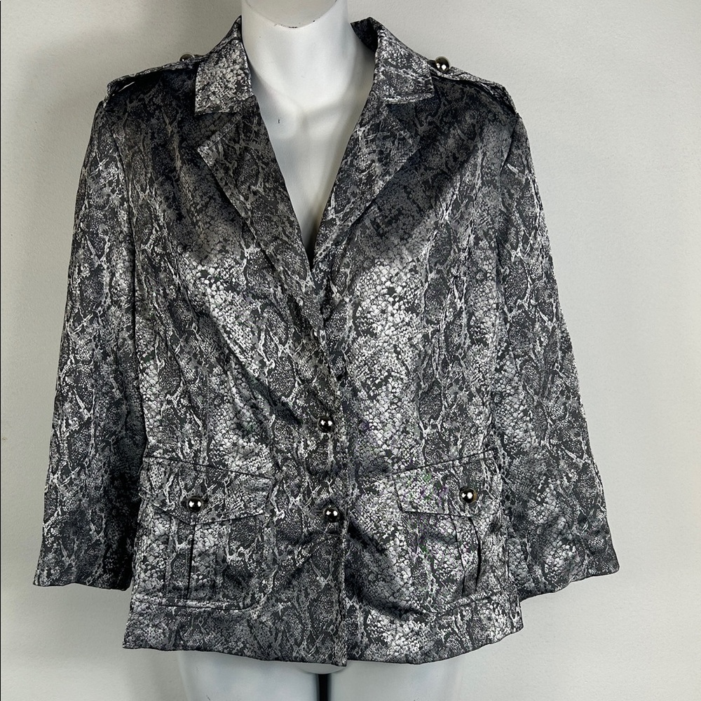 Joan Rivers Black and Gray Blazer